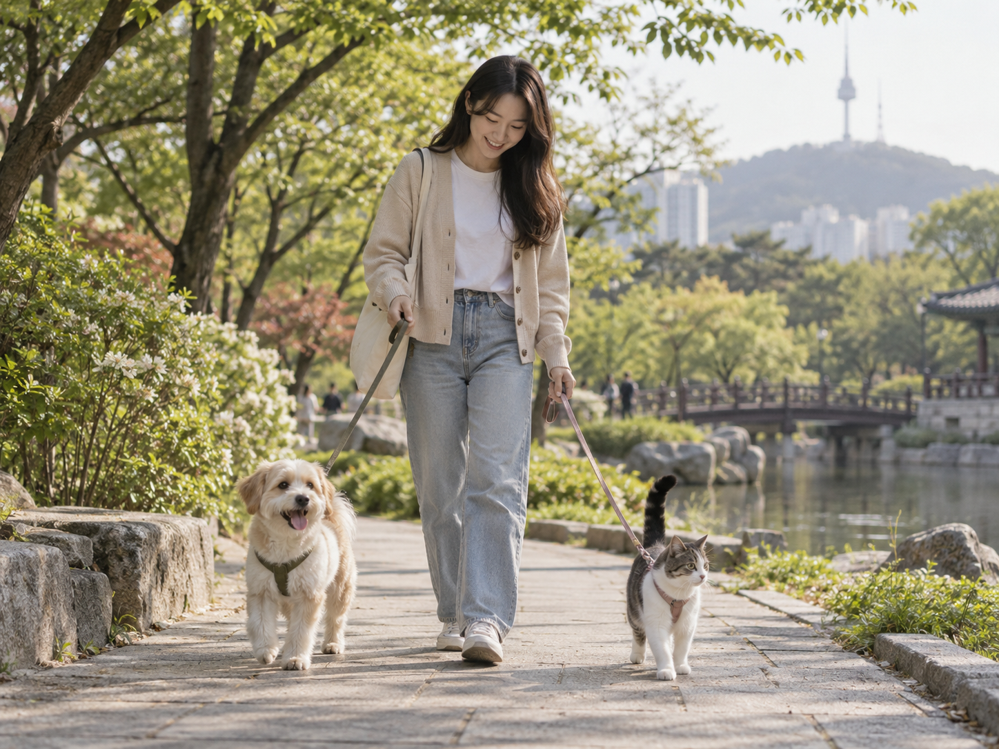 보호자와 쉬는 반려동물